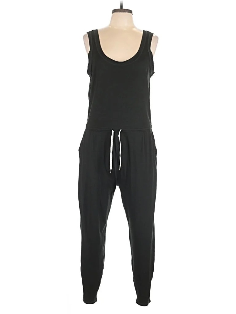 Vuori black Sleeveless Jumpsuit with Drawstring Waist